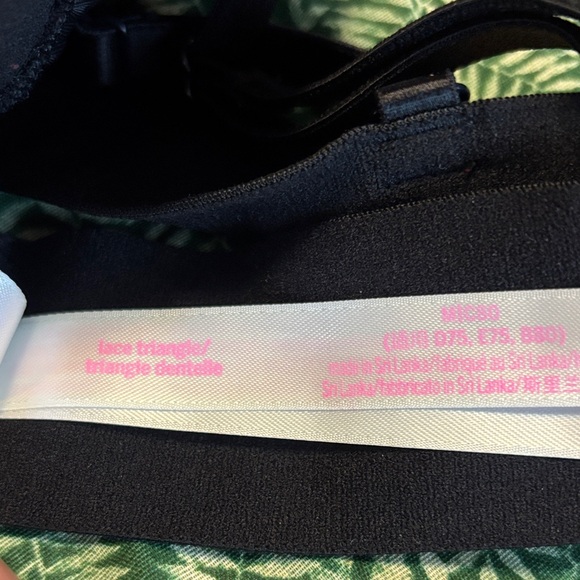 PINK Victoria's Secret Black Bralette with Pink Floral Embroidery - Picture 9 of 9